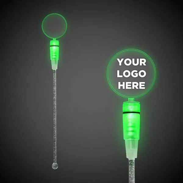 9" clear acrylic cocktail stirrer with LED lights and topper.... from ASI 42016 Brighter Promotions Inc / Chemical Light™