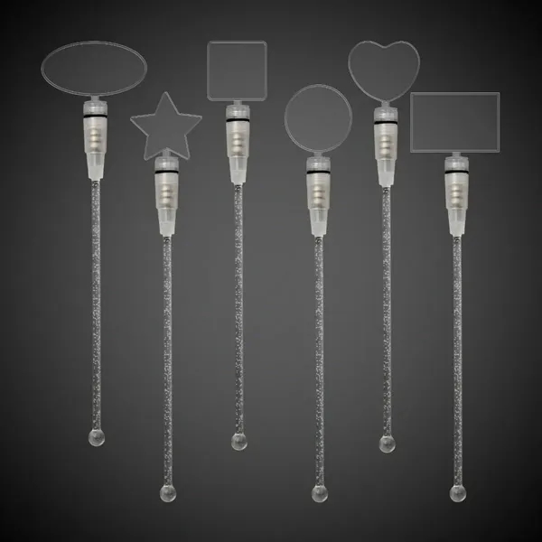 9" clear acrylic cocktail stirrer with LED lights and topper.... from ASI 42016 Brighter Promotions Inc / Chemical Light™