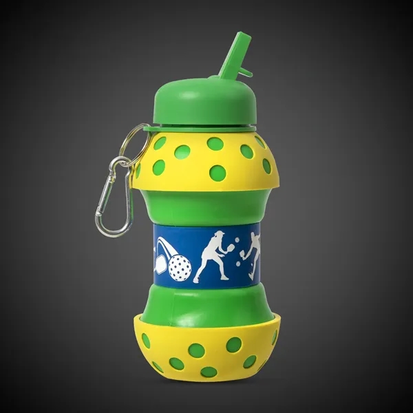 16 oz. collapsible silicone bottle with pickleball design.... from ASI 42016 Brighter Promotions Inc / Chemical Light™