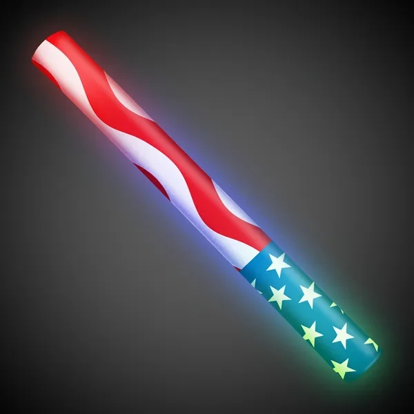 16" lumiton foam baton with American flag design and LED lights.... from ASI 42016 Brighter Promotions Inc / Chemical Light™