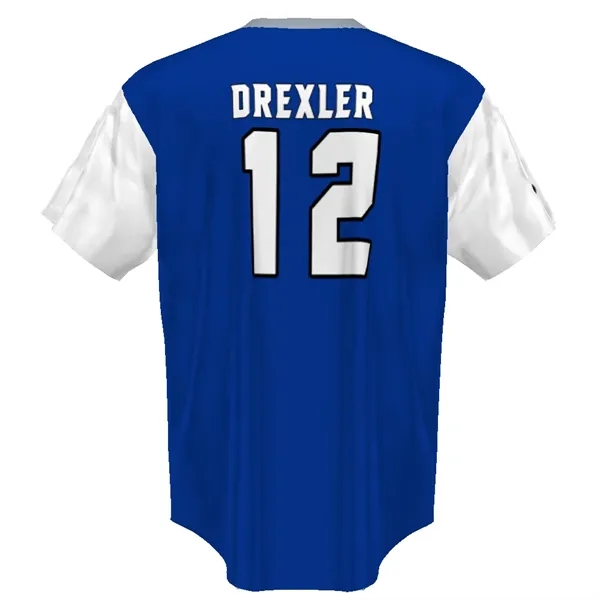 Adult Sublimated Pin-Dot 2 button baseball jersey, 100% polyester Pin-Dot wicking... from ASI 37461 Augusta Sportswear / Holloway Sportswear