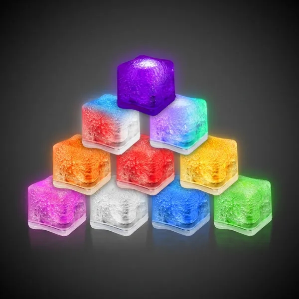 Frosted plastic ice cubes with LED lights and customization.... from ASI 42016 Brighter Promotions Inc / Chemical Light™ Liquid Light