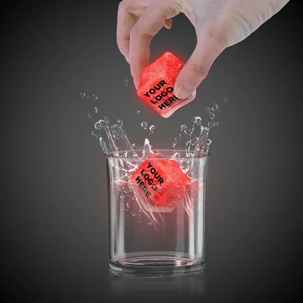 Frosted plastic ice cubes with LED lights and customization.... from ASI 42016 Brighter Promotions Inc / Chemical Light™ Liquid Light