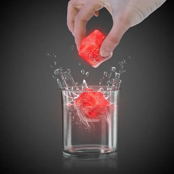 Frosted plastic ice cubes with LED lights and customization.... from ASI 42016 Brighter Promotions Inc / Chemical Light™ Liquid Light