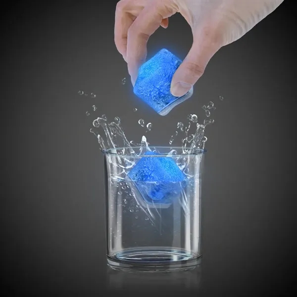 Frosted plastic ice cubes with LED lights and customization.... from ASI 42016 Brighter Promotions Inc / Chemical Light™ Liquid Light