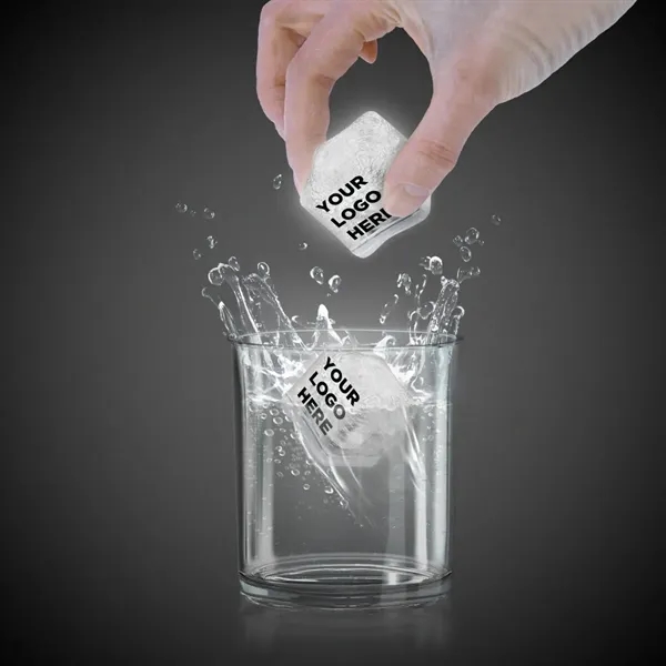 Frosted plastic ice cubes with LED lights and customization.... from ASI 42016 Brighter Promotions Inc / Chemical Light™ Liquid Light