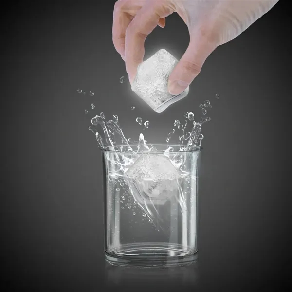 Frosted plastic ice cubes with LED lights and customization.... from ASI 42016 Brighter Promotions Inc / Chemical Light™ Liquid Light