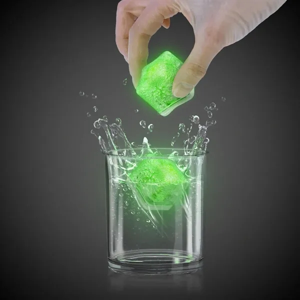Frosted plastic ice cubes with LED lights and customization.... from ASI 42016 Brighter Promotions Inc / Chemical Light™ Liquid Light