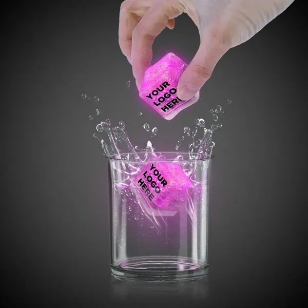 Frosted plastic ice cubes with LED lights and customization.... from ASI 42016 Brighter Promotions Inc / Chemical Light™ Liquid Light