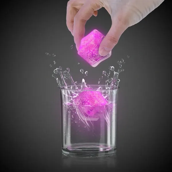 Frosted plastic ice cubes with LED lights and customization.... from ASI 42016 Brighter Promotions Inc / Chemical Light™ Liquid Light
