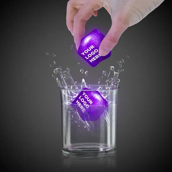 Frosted plastic ice cubes with LED lights and customization.... from ASI 42016 Brighter Promotions Inc / Chemical Light™ Liquid Light