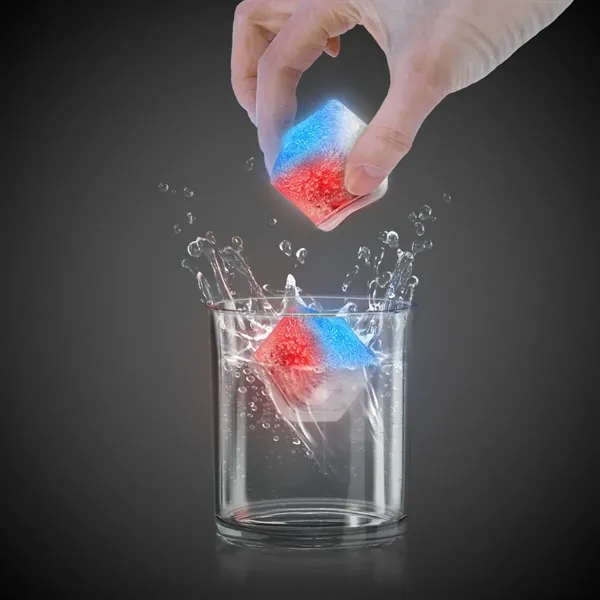 Frosted plastic ice cubes with LED lights and customization.... from ASI 42016 Brighter Promotions Inc / Chemical Light™ Liquid Light