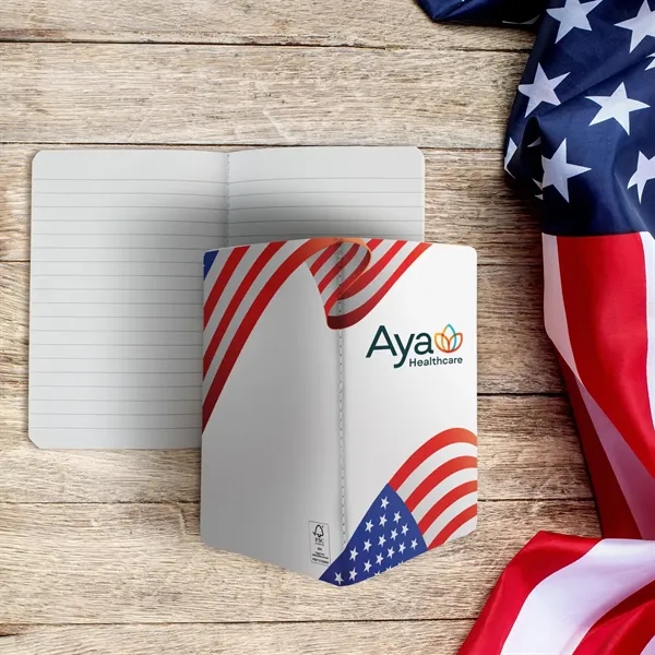 4" X 6" Patriotic Sewn Paper Cover Notebook... from ASI 30208 A P Specialties / AP Specialties