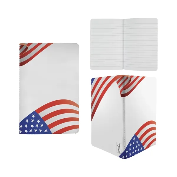 4" X 6" Patriotic Sewn Paper Cover Notebook... from ASI 30208 A P Specialties / AP Specialties