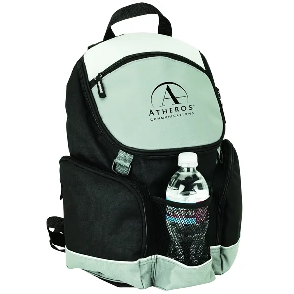 5.12" x 15.19" x 12" Coolio 12-can backpack cooler with heat-sealed... from ASI 67866 Logomark/Valumark