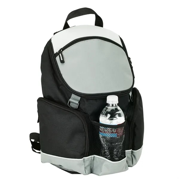 5.12" x 15.19" x 12" Coolio 12-can backpack cooler with heat-sealed... from ASI 67866 Logomark/Valumark