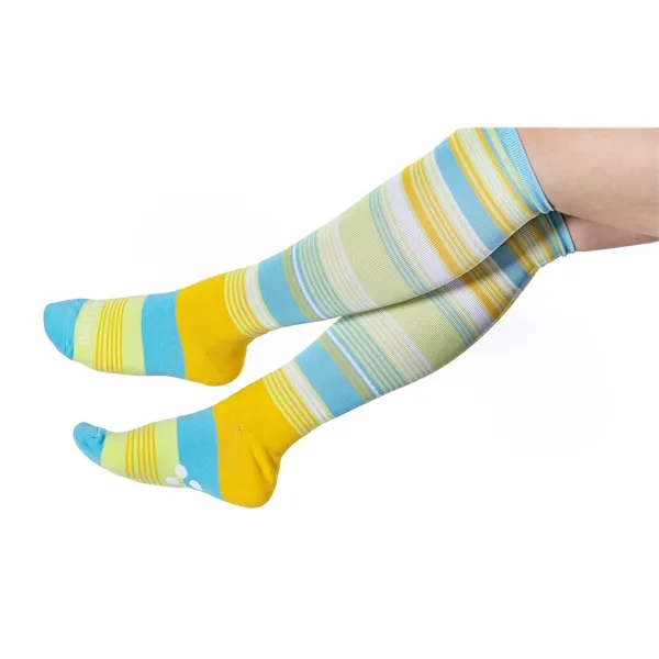 One Pair of One-Size-Fits-All Socks with Woven-In, Jacquard Design Up to... from ASI 45657 Pop! Promos