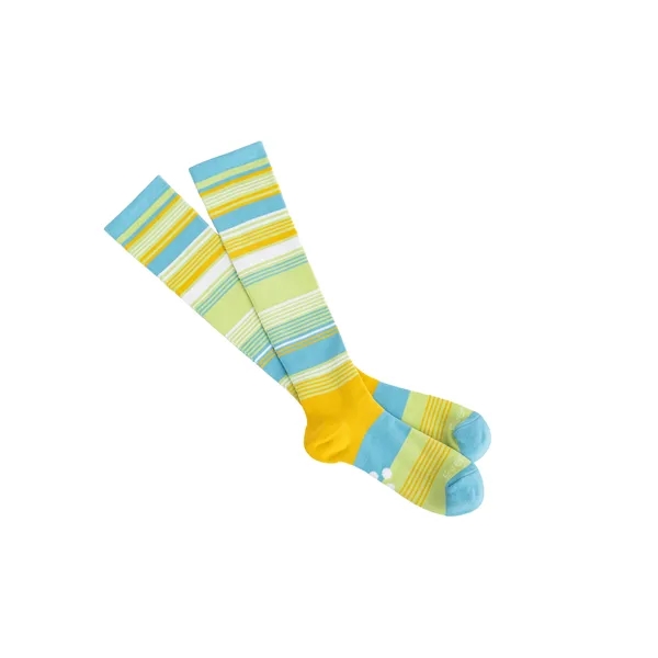 One Pair of One-Size-Fits-All Socks with Woven-In, Jacquard Design Up to... from ASI 45657 Pop! Promos