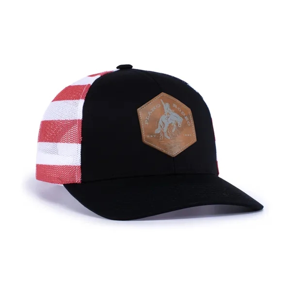 The Printed Trucker Cap combines bold style with breathable comfort.... from ASI 37461 Augusta Sportswear / Pacific Headwear