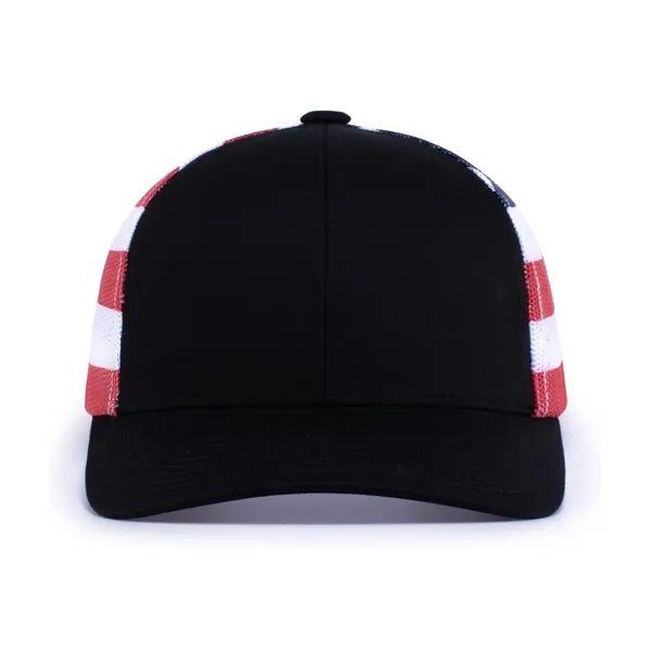 The Printed Trucker Cap combines bold style with breathable comfort.... from ASI 37461 Augusta Sportswear / Pacific Headwear