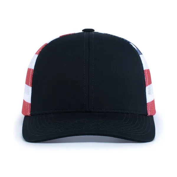 The Printed Trucker Cap combines bold style with breathable comfort.... from ASI 37461 Augusta Sportswear / Pacific Headwear