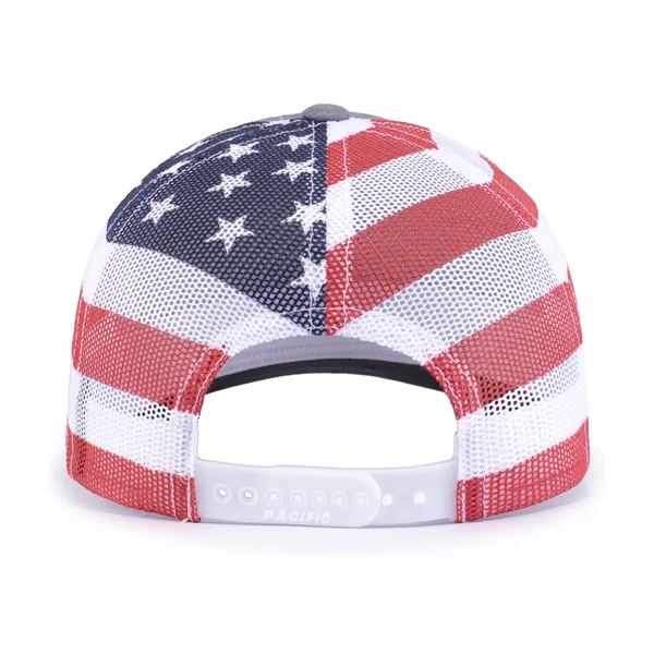 The Printed Trucker Cap combines bold style with breathable comfort.... from ASI 37461 Augusta Sportswear / Pacific Headwear