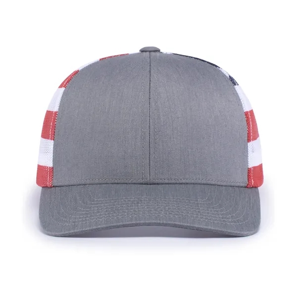 The Printed Trucker Cap combines bold style with breathable comfort.... from ASI 37461 Augusta Sportswear / Pacific Headwear