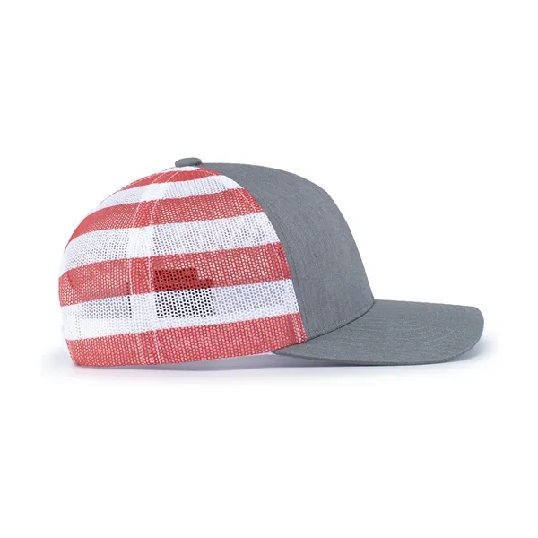 The Printed Trucker Cap combines bold style with breathable comfort.... from ASI 37461 Augusta Sportswear / Pacific Headwear