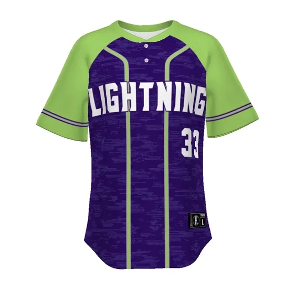 Youth FreeStyle Sublimated Pin-Dot 2-Button Baseball Jersey.... from ASI 37461 Augusta Sportswear / Holloway Sportswear