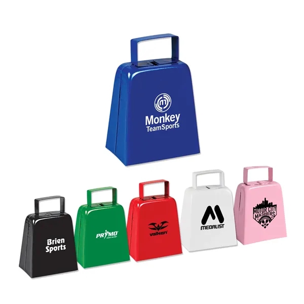 4-inch tall metal cow bell plus 1 color pad print imprint... from ASI 37218 Athena Promo (tm)