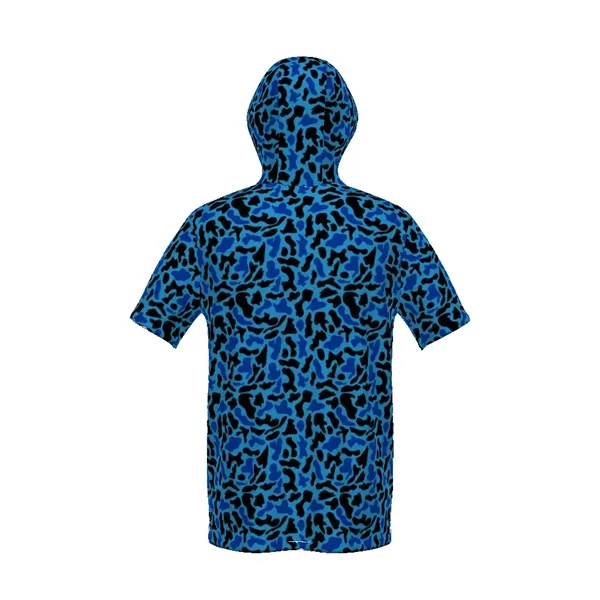 Adult short sleeve hoodie. 5.6 ounce 95% polyester/5% spandex wicking knit.... from ASI 37461 Augusta Sportswear / Holloway Sportswear