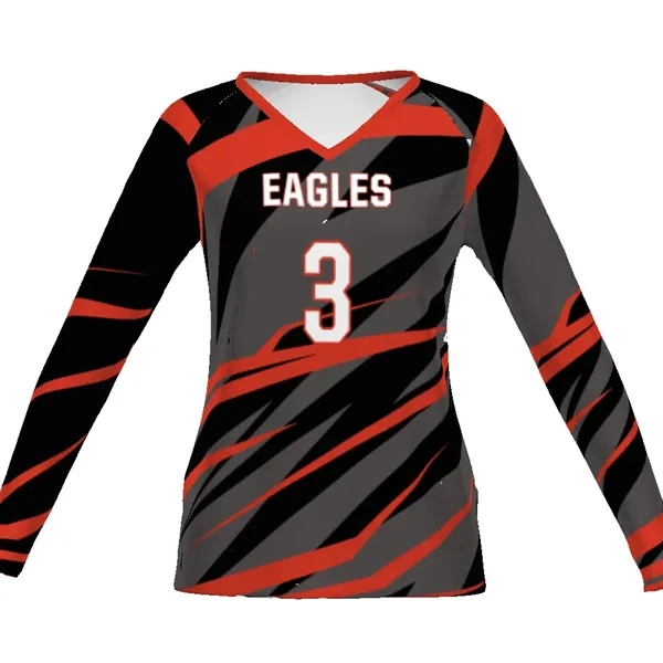 Girls' Long Sleeve Volleyball Jersey. 100% polyester interlock smooth knit.... from ASI 37461 Augusta Sportswear