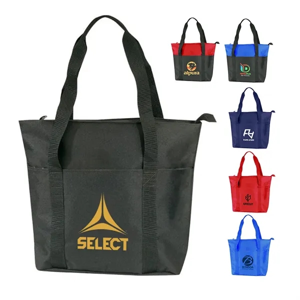 Polyester zipper tote bag with interior slip pocket and 24" handles.... from ASI 31517 Admart Products / Admart Line