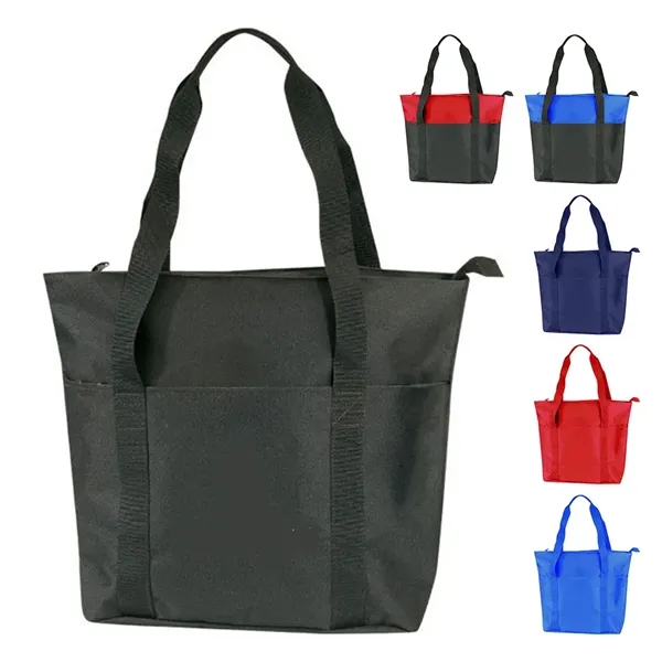 Polyester zipper tote bag with interior slip pocket and 24" handles.... from ASI 31517 Admart Products / Admart Line