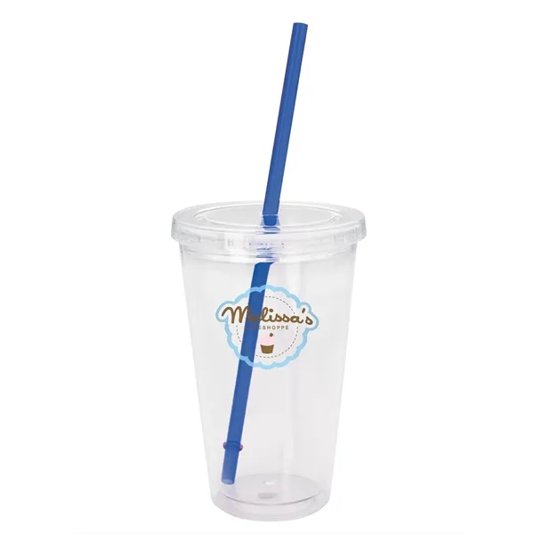 Clear Tumbler with Colored Lid - 18 oz.... from ASI 40480 Koozie Group / Norwood