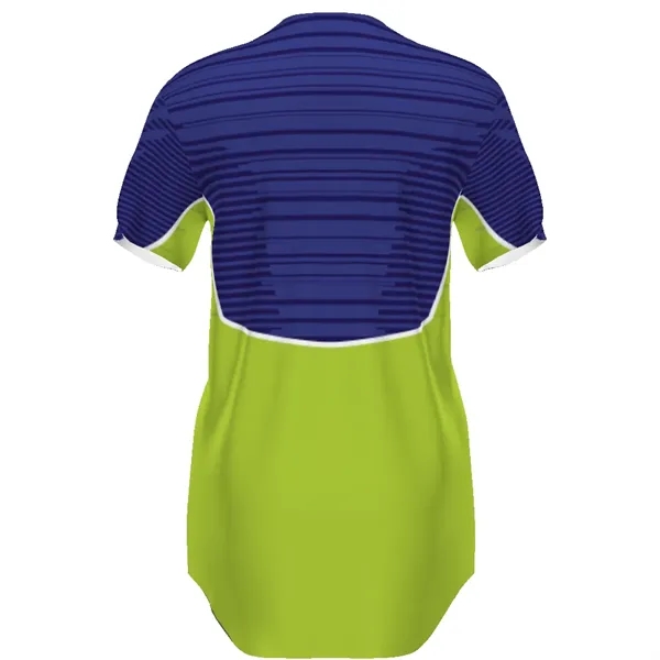 Ladies' Sublimated Two-Button Softball Jersey, 91% polyester/9% spandex.... from ASI 37461 Augusta Sportswear