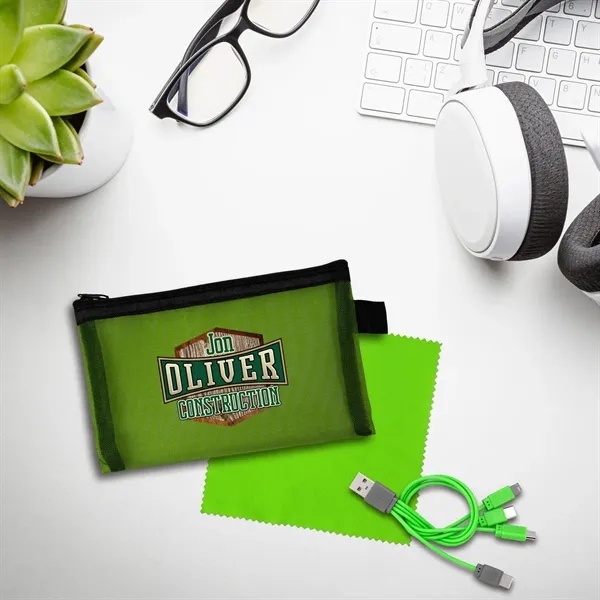 Large Mesh Ear Bud, Cloth & Cable Set... from ASI 30208 A P Specialties / AP Specialties