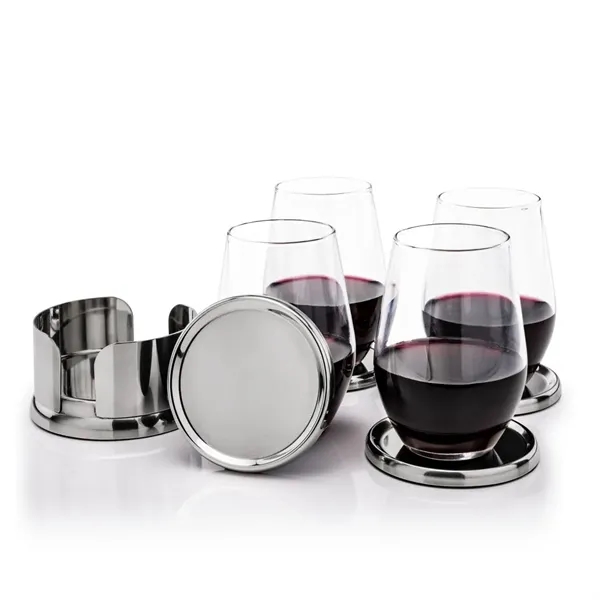 The Baldoni Coasters & Stemless Wine Set blends refined design with... from ASI 84592 St Regis Group