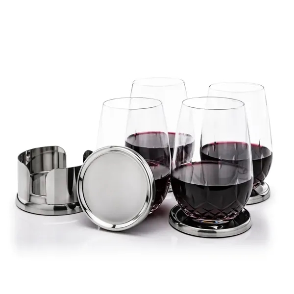 The Baldoni Coasters & Stemless Wine Set blends refined design with... from ASI 84592 St Regis Group