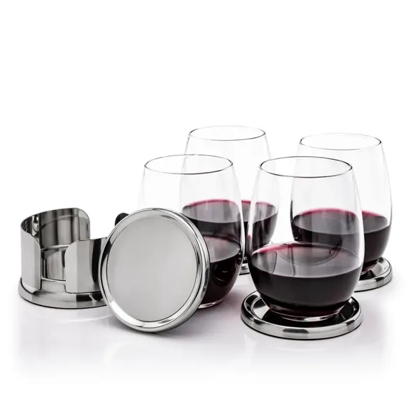 The Baldoni Coasters & Stemless Wine Set blends refined design with... from ASI 84592 St Regis Group