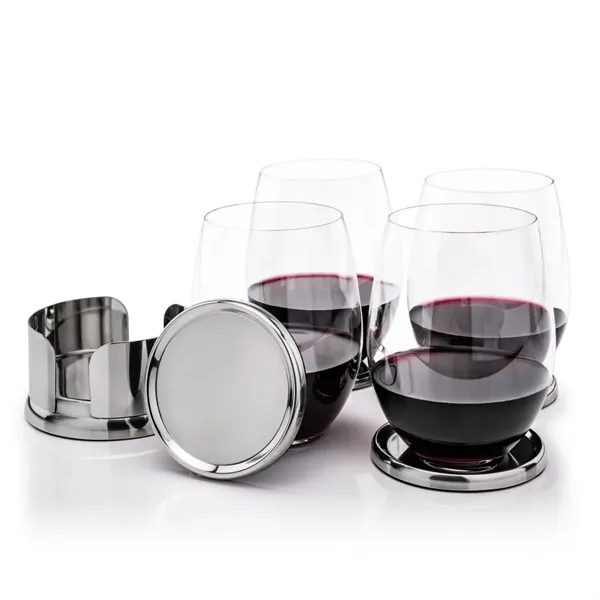 The Baldoni Coasters & Stemless Wine Set blends refined design with... from ASI 84592 St Regis Group