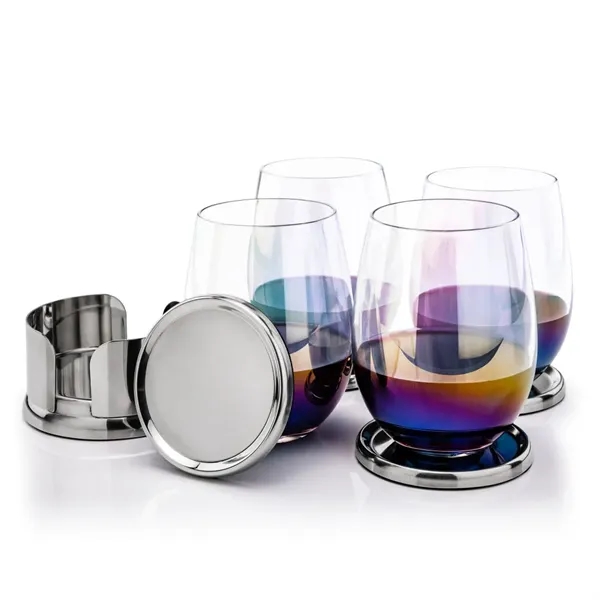 The Baldoni Coasters & Stemless Wine Set blends refined design with... from ASI 84592 St Regis Group
