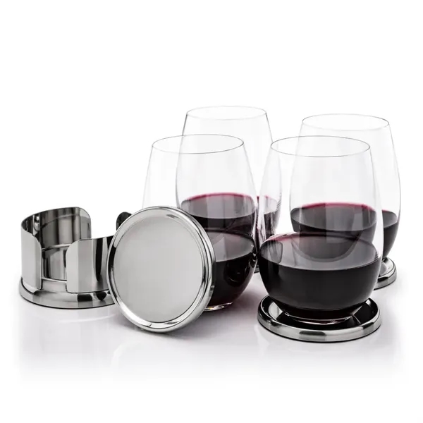 The Baldoni Coasters & Stemless Wine Set blends refined design with... from ASI 84592 St Regis Group