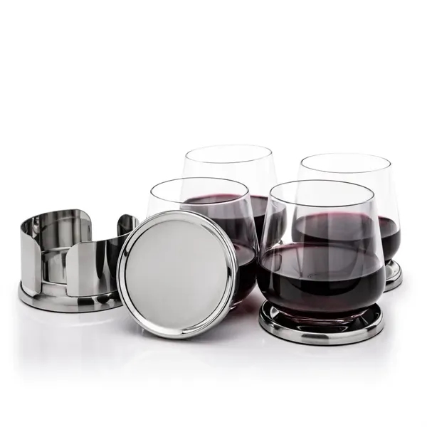 The Baldoni Coasters & Stemless Wine Set blends refined design with... from ASI 84592 St Regis Group