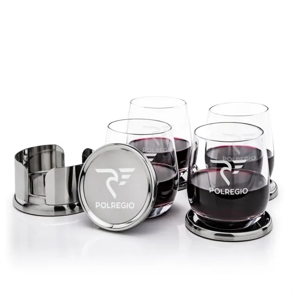 The Baldoni Coasters & Stemless Wine Set blends refined design with... from ASI 84592 St Regis Group