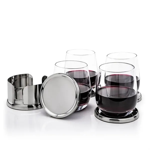 The Baldoni Coasters & Stemless Wine Set blends refined design with... from ASI 84592 St Regis Group