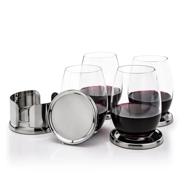 The Baldoni Coasters & Stemless Wine Set blends refined design with... from ASI 84592 St Regis Group