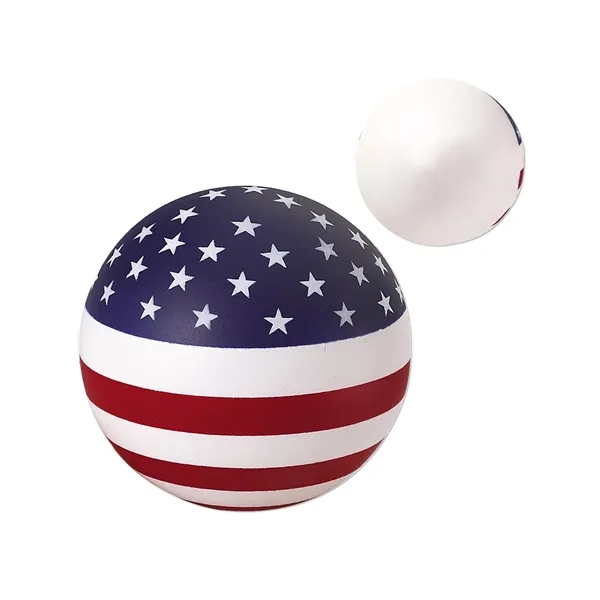 USA-themed round stress ball made of polyurethane foam; customization included.... from ASI 79530 Prime Line