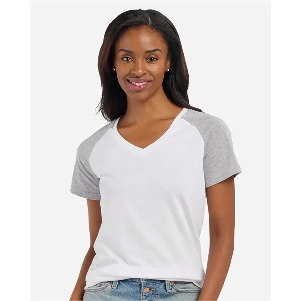 Boxercraft Women's Colorblocked V-Neck T-Shirt... from ASI 84358 S&S Activewear