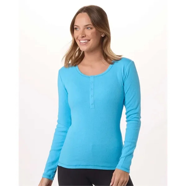 Boxercraft Women's Harper Long Sleeve Henley... from ASI 84358 S&S Activewear